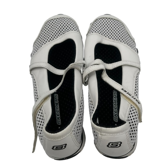 Skechers White Black Active Sightsee Bikers Sneakers Size 6 Girl's - Picture 3 of 7